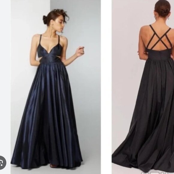 NEW Fame and Partners Queen of Peace Navy Blue Dress Size 8 - Picture 4 of 5